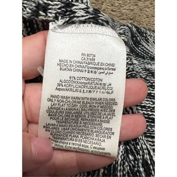 BGBGeneration Black White Marbled Short Sleeve Sweater - Picture 4 of 4